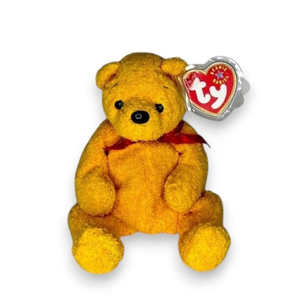 Poopsie the Bear | Yellow Teddy Friend | Mint Heart Tag TY Beanie Baby